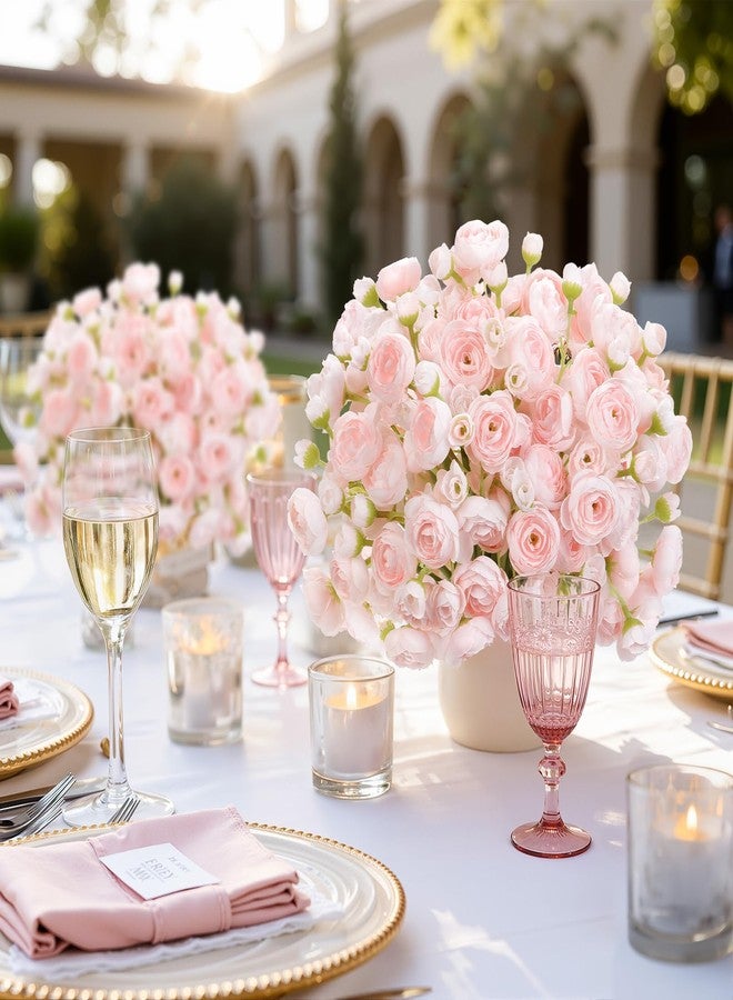 Alupssuc 30Pcs Ranunculus Artificial Flowers Faux Silk Mini Ranunculus, Spring Flowers Artificial Indoor for DIY Bouquets, Bulk Fake Wedding Filler Flowers for Bride Shower Decorations, Shabby Blush - Image 5
