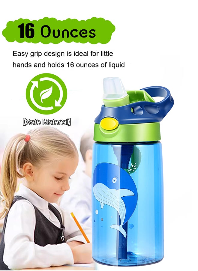 URbazaar - 480ml Kids Water Bottle with Straw Leakproof, BPA Free, Suitable for Boys and Girls - Image 1