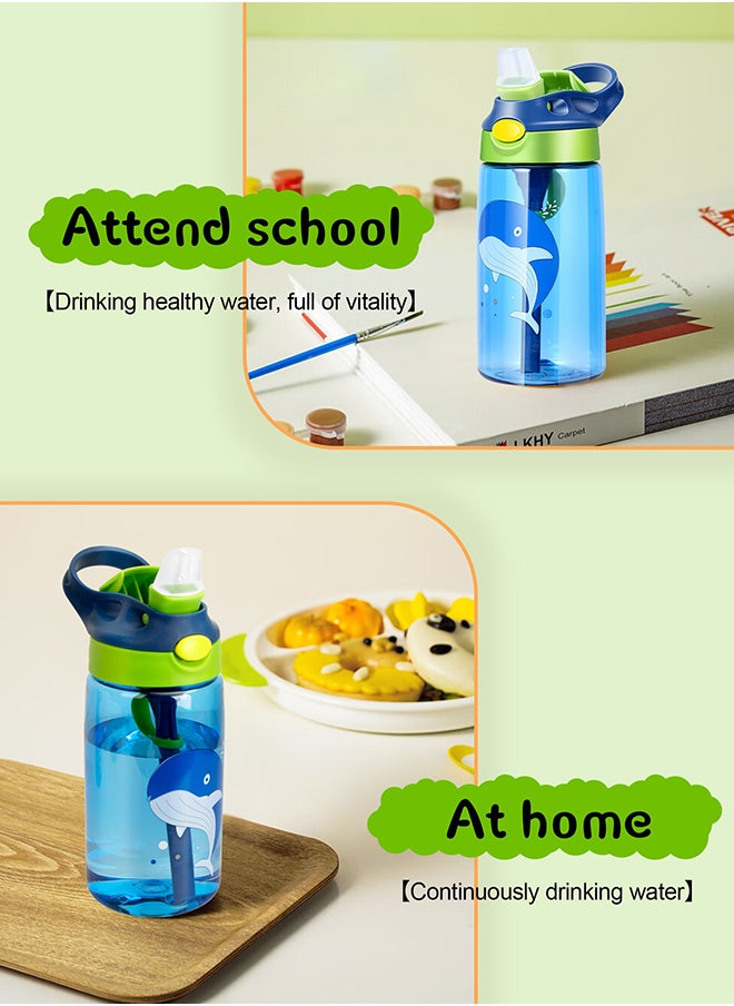 URbazaar - 480ml Kids Water Bottle with Straw Leakproof, BPA Free, Suitable for Boys and Girls - Image 1