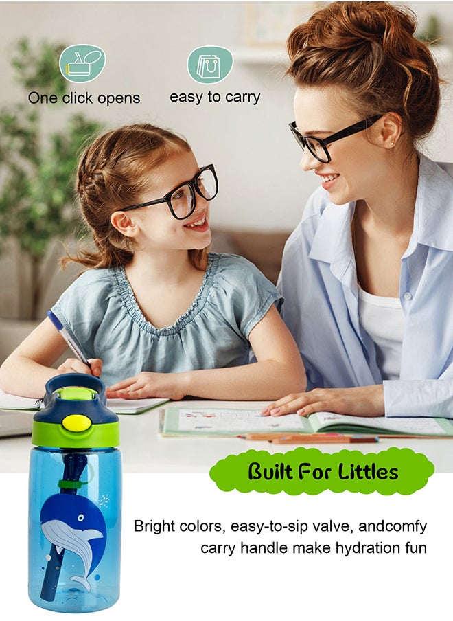 URbazaar - 480ml Kids Water Bottle with Straw Leakproof, BPA Free, Suitable for Boys and Girls - Image 1