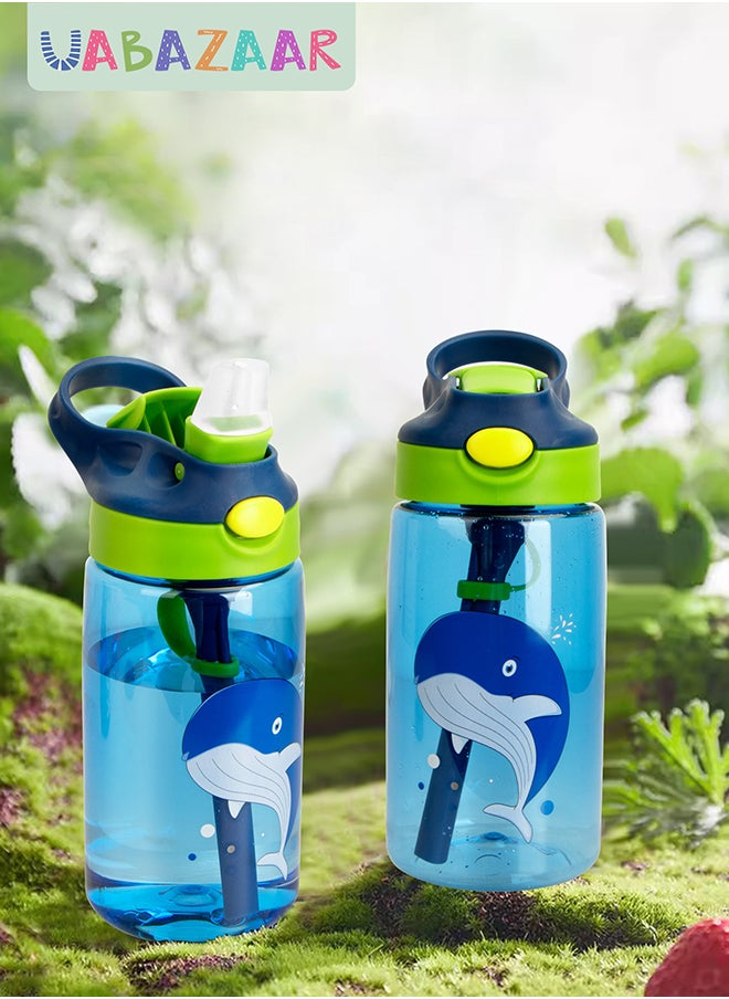 URbazaar - 480ml Kids Water Bottle with Straw Leakproof, BPA Free, Suitable for Boys and Girls - Image 1