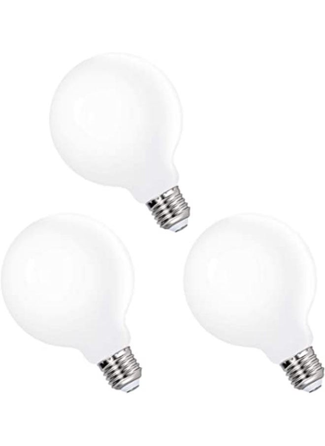QUESERA لمبات LED كبيرة G95 تضيء 5000K مع غطاء مصباح زجاجي لتحل محل المصابيح المتوهجة 60 وات، عبوة من 3 قطع  - Image 1