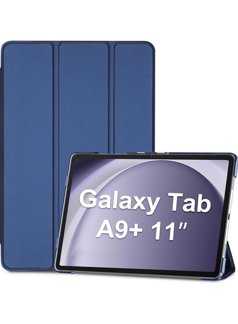 حافظة Galaxy Tab A9 Plus مقاس 11 بوصة 2023، حافظة حماية ذكية بحامل نحيف وغطاء خلفي صلب لجهاز Galaxy Tab A9+ Plus 2023 SM-X210/X215/X216/X218 مقاس 11 بوصة - كحلي - Image 1