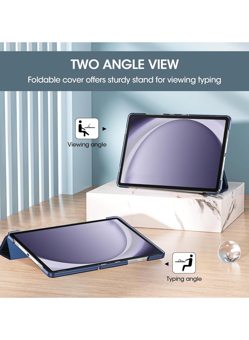 حافظة Galaxy Tab A9 Plus مقاس 11 بوصة 2023، حافظة حماية ذكية بحامل نحيف وغطاء خلفي صلب لجهاز Galaxy Tab A9+ Plus 2023 SM-X210/X215/X216/X218 مقاس 11 بوصة - كحلي - Image 4
