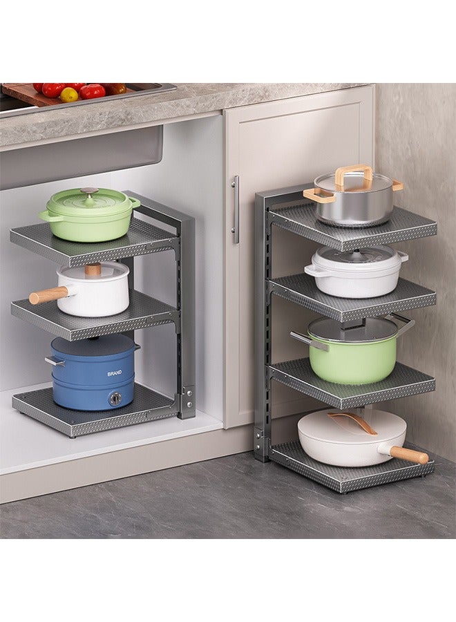 Kitchen Pot Rack, Household Floor-To-Ceiling Multi-Layer Storage Rack, Foldable Multi-Function Storage Pot Rack, Sink Countertop Gap Storage Rack - Image 1