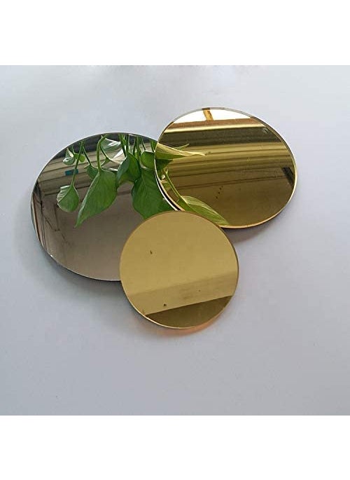 53 Arts 53ARTS Golden Acrylic Mirror Sheet Circle 2mm Pack of 3 pcs 6 INCHES  - Image 1