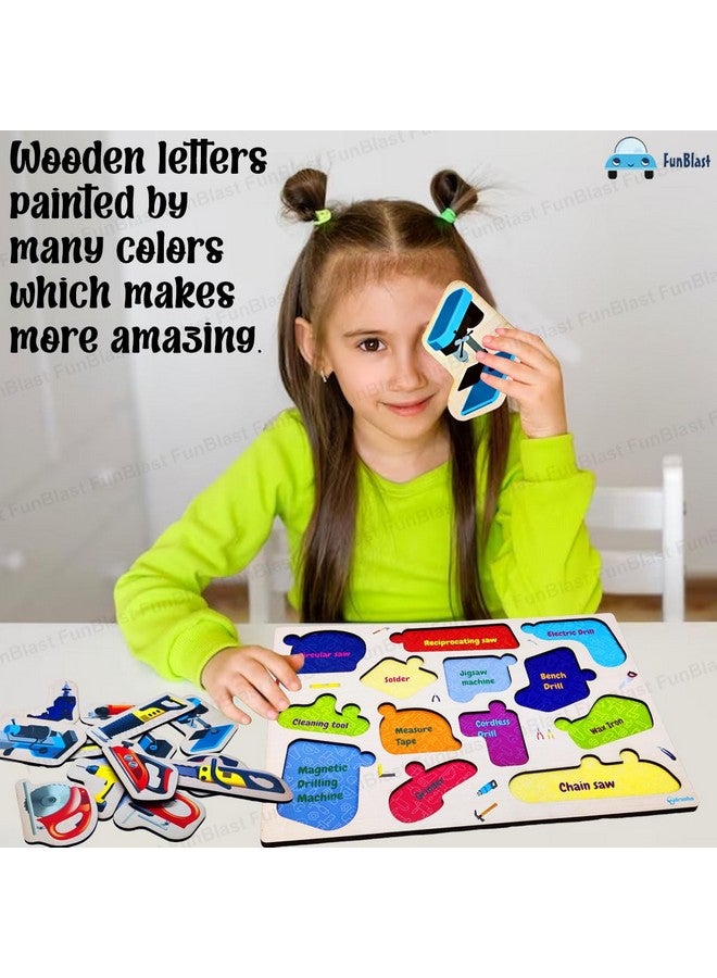 FunBlast Tool Set Board for Kids, Wooden Board Colorful Learning Educational Toy for Kids, Wooden Puzzle Learning Educational Toys for Kids, Boys, Girls (Multicolor) - Image 4