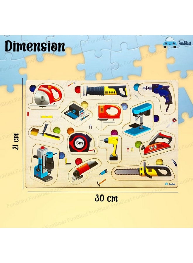 FunBlast Tool Set Board for Kids, Wooden Board Colorful Learning Educational Toy for Kids, Wooden Puzzle Learning Educational Toys for Kids, Boys, Girls (Multicolor) - Image 2