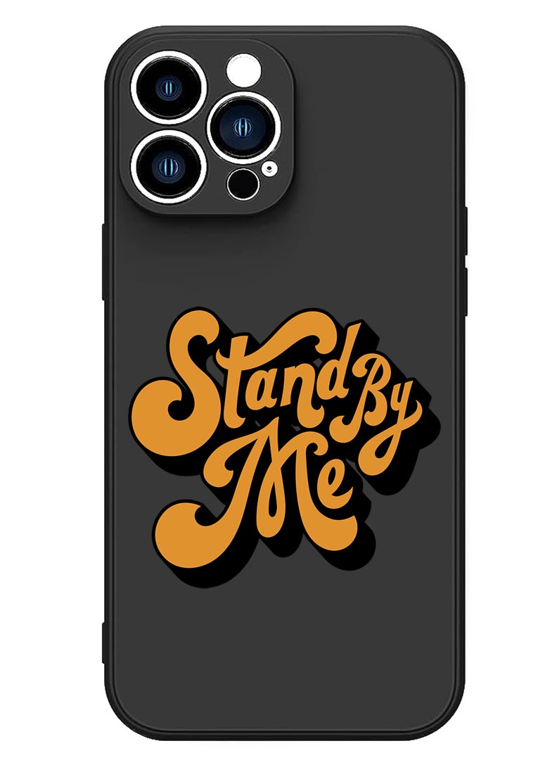 Theodor Protective Slim Fit Case Liquid Silicone Cover with Full Body Protection Anti-Scratch Shockproof Case For iPhone 12 Pro Max Black  - Stand by me-01 - Image 1