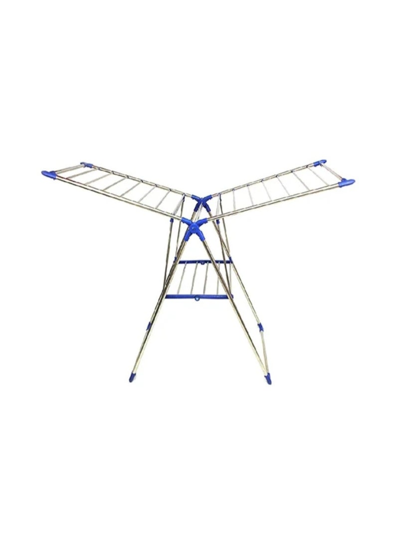 تيتاس شماعة غسيل وطاولة تجفيف الملابس – قابلة للطي، محمولة، للاستخدام الداخلي والخارجي، لون أبيض وأزرق، متعددة الطبقات، موفرة للمساحة، قوية ومتينه، ارتفاع قابل للتعديل، سهلة التركيب، للاستخدام في المنزل والشرفة - Image 4