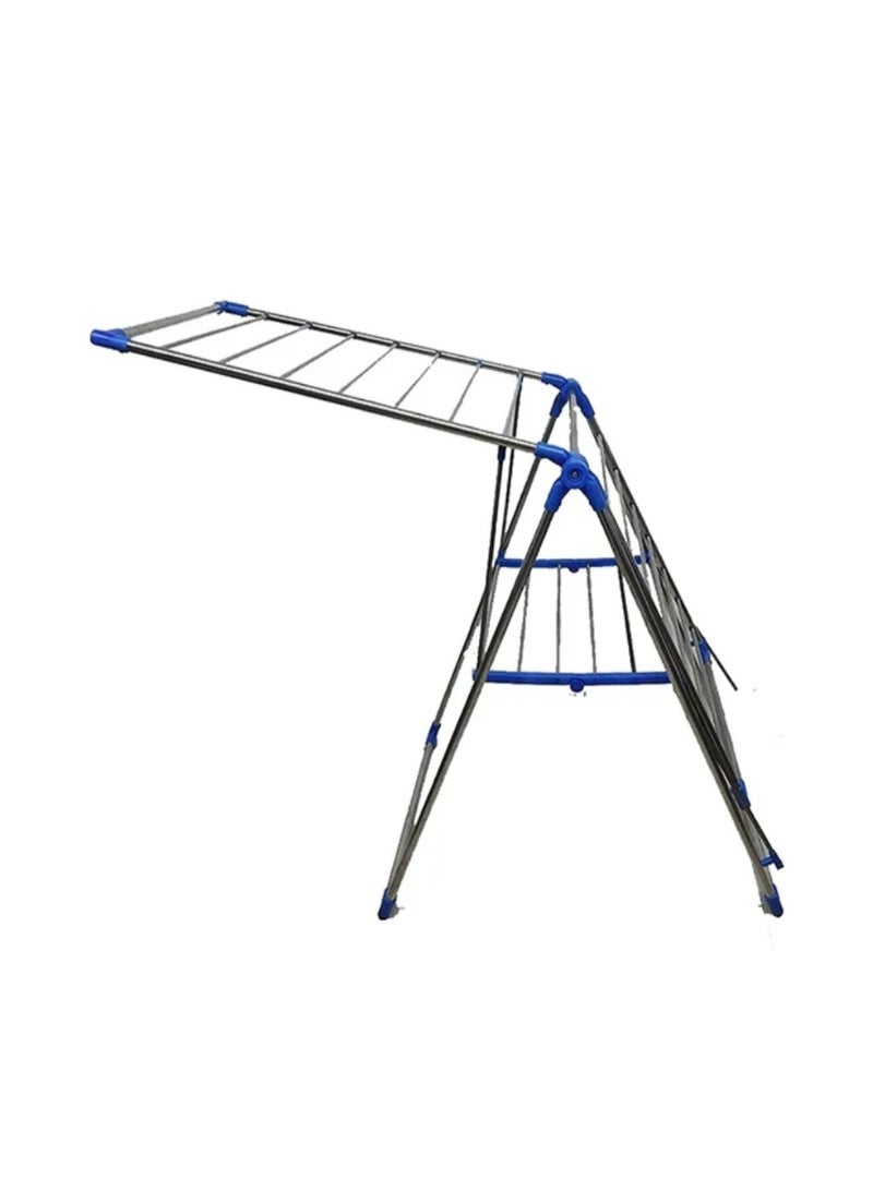 تيتاس شماعة غسيل وطاولة تجفيف الملابس – قابلة للطي، محمولة، للاستخدام الداخلي والخارجي، لون أبيض وأزرق، متعددة الطبقات، موفرة للمساحة، قوية ومتينه، ارتفاع قابل للتعديل، سهلة التركيب، للاستخدام في المنزل والشرفة - Image 3