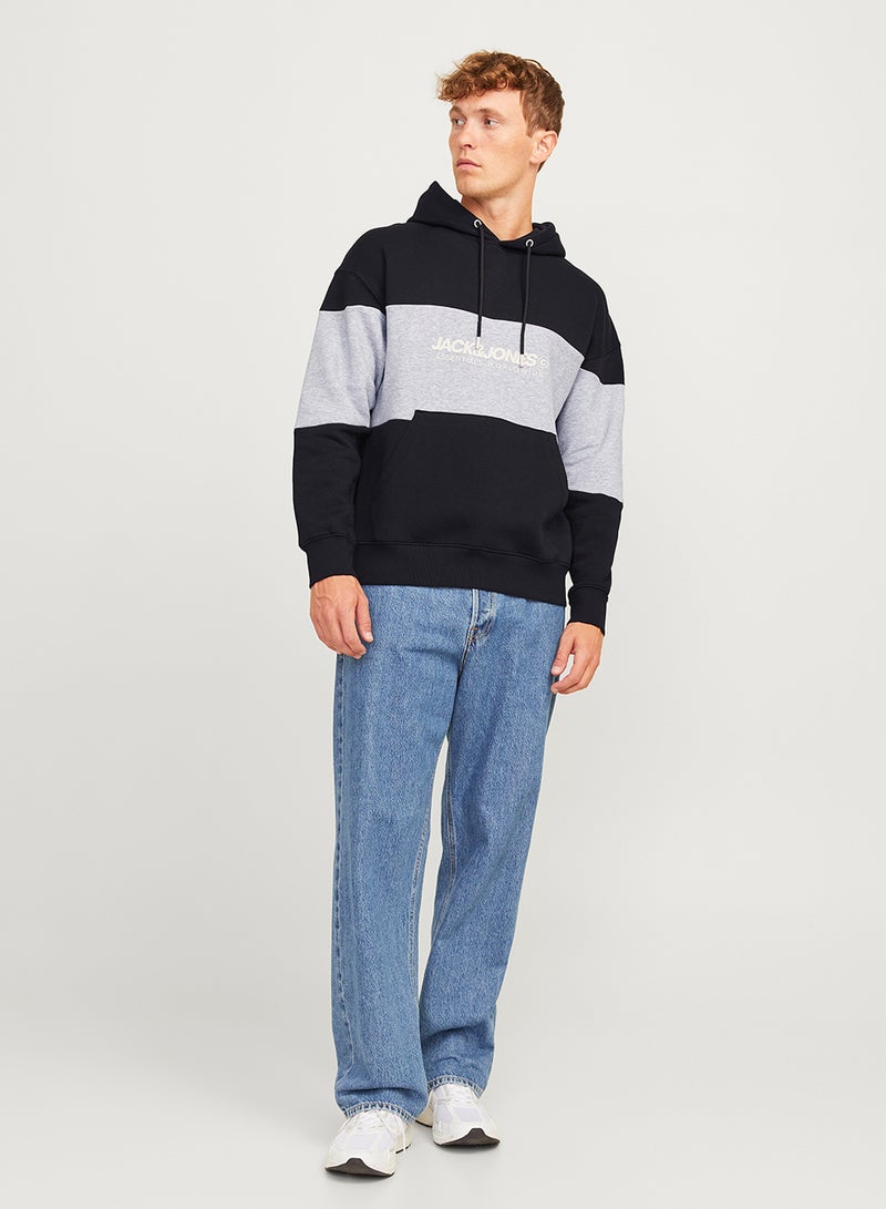 JACK & JONES Graphic Print Pocket Detait Pull Over Hoodie - Image 4