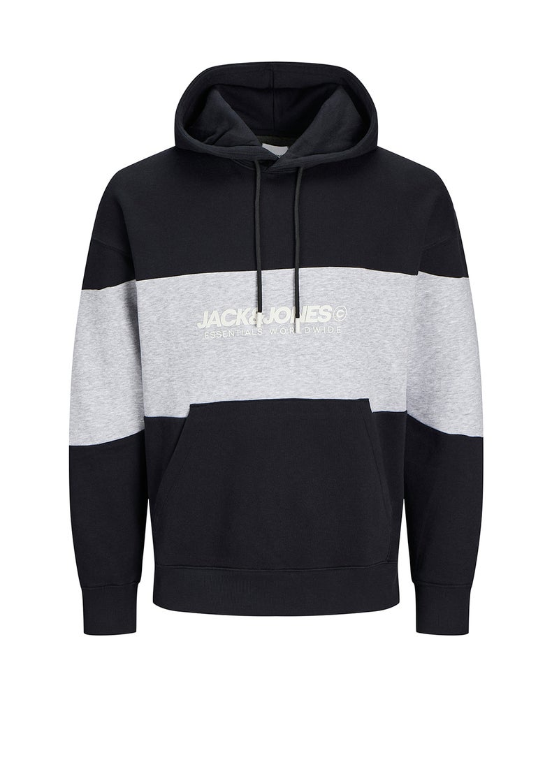 JACK & JONES Graphic Print Pocket Detait Pull Over Hoodie - Image 5