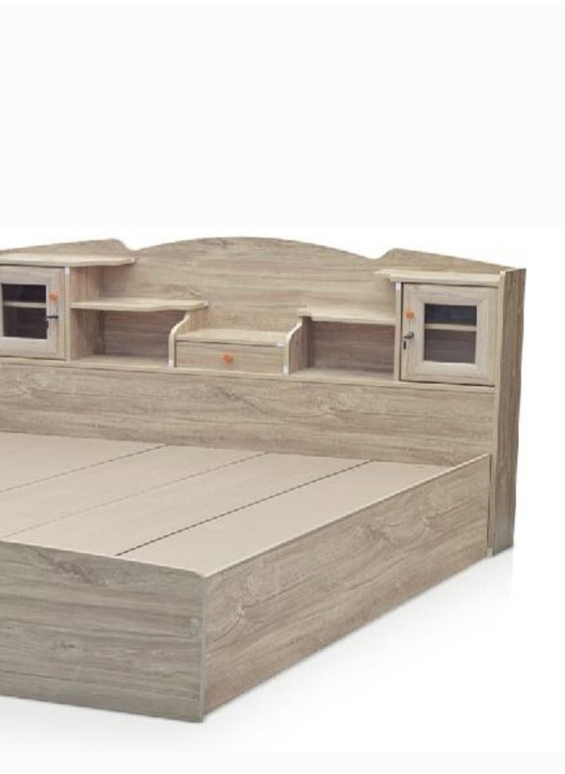KARNAK Karanak Wooden Bed With Storage Headboard Color Teak Size150x190cm  - Image 2