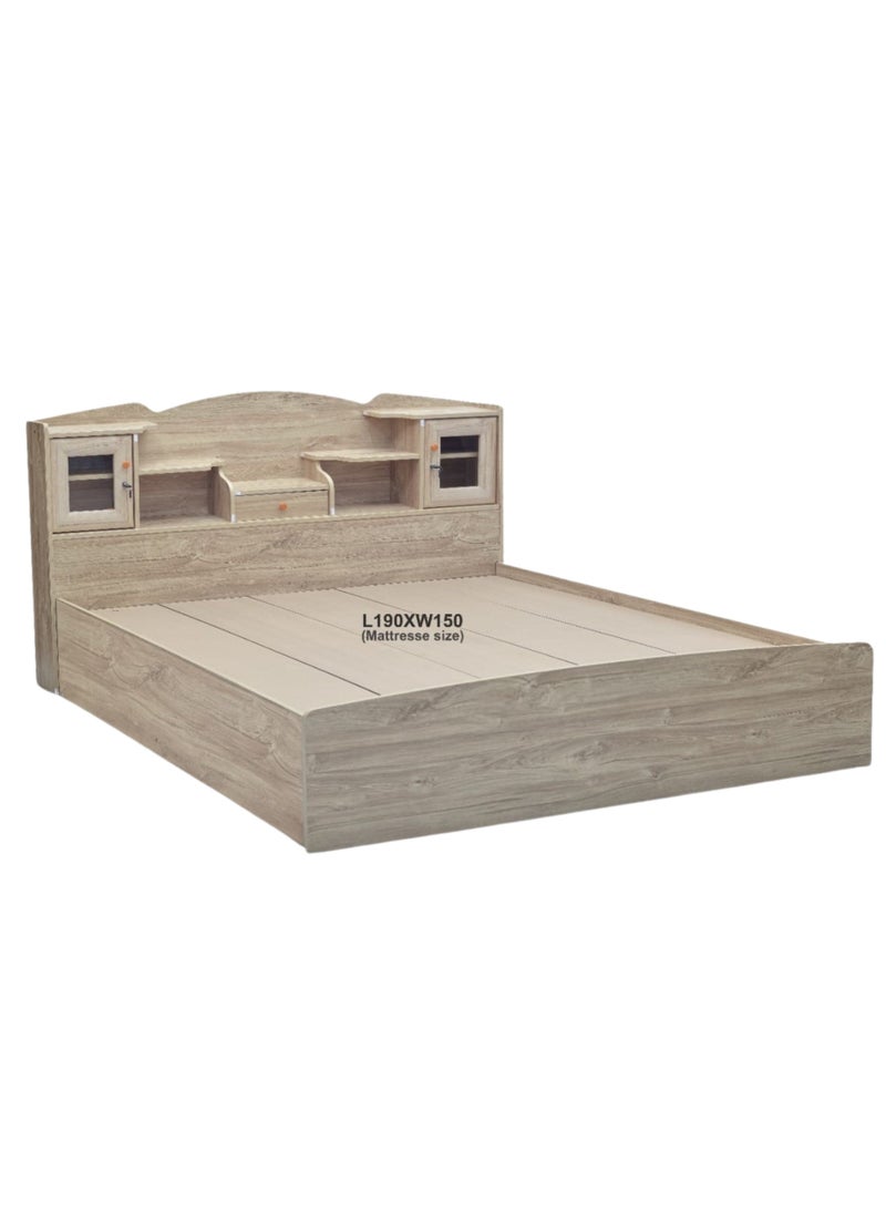 KARNAK Karanak Wooden Bed With Storage Headboard Color Teak Size150x190cm  - Image 3