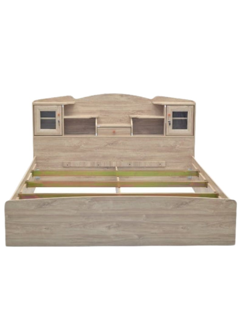 KARNAK Karanak Wooden Bed With Storage Headboard Color Teak Size150x190cm  - Image 4
