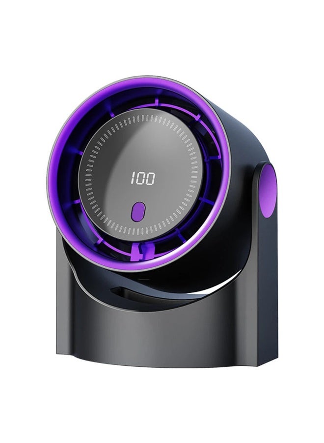 100 Level Bladeless Fan USB Rechargeable Personal Fan with Digital Display, Turbo Circulating Airflow, Safe for Kids, Portable Quiet Desk Fan for Office Camping Hiking Travel Home Use
