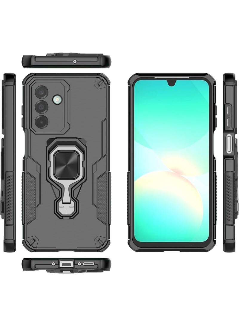 جولدن ماسك سامسونج جالاكسي اية 56/اية 36 (Samsung Galaxy A56/A36) جراب ظهر نيو ايرون مع حامل (اسود) - Image 2