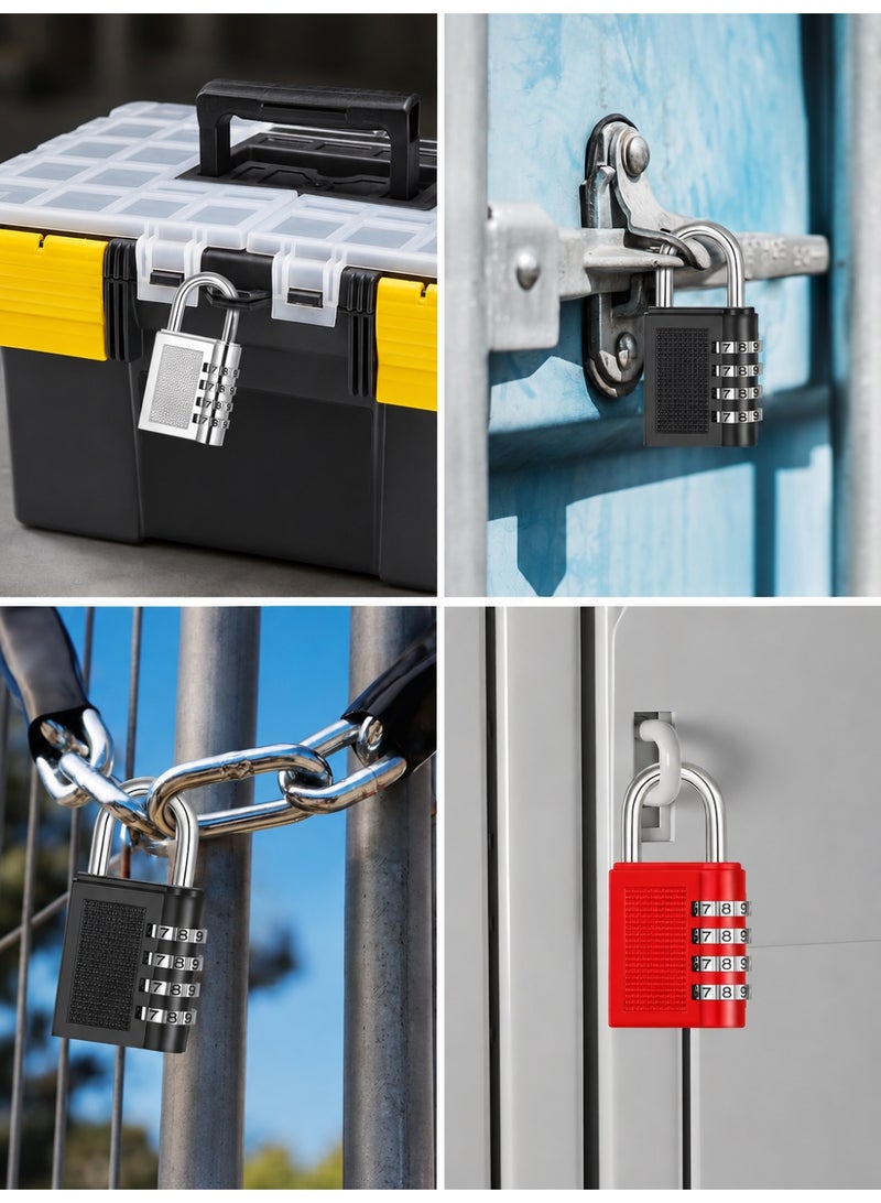 Kibe 2PCS 3-Digit Combination Padlocks, Silver Keyless Locks for Luggage, Backpacks, Lockers, Toolboxes and Travel Bags - Image 2