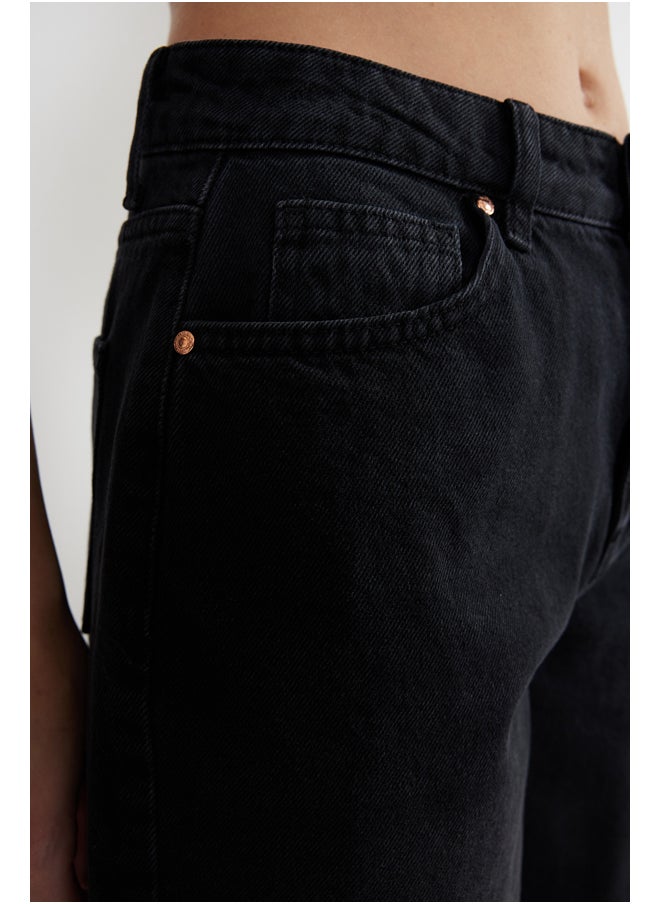 trendyol شورت جينز أسود بخصر مرتفع وبرمودا TWOSS24SR00007  - Image 5