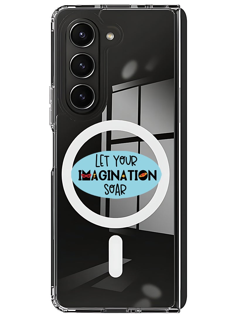 Theodor Magnetic Case for Samsung Galaxy Z Fold 6 Compatible with MagSafe Wireless Charging, Shockproof Phone Bumper Cover let your imagination sour - Image 1