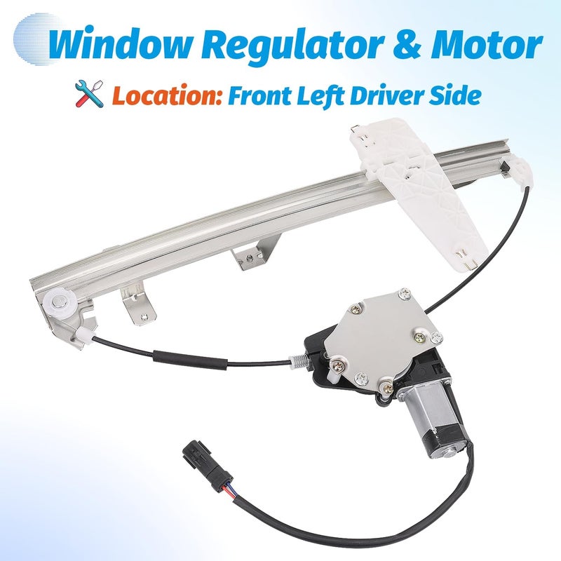 Vurkcy Front Left Driver Side Power Window Regulator with Motor for Jeep Grand Cherokee WJ Series 2000-2004 - Image 2