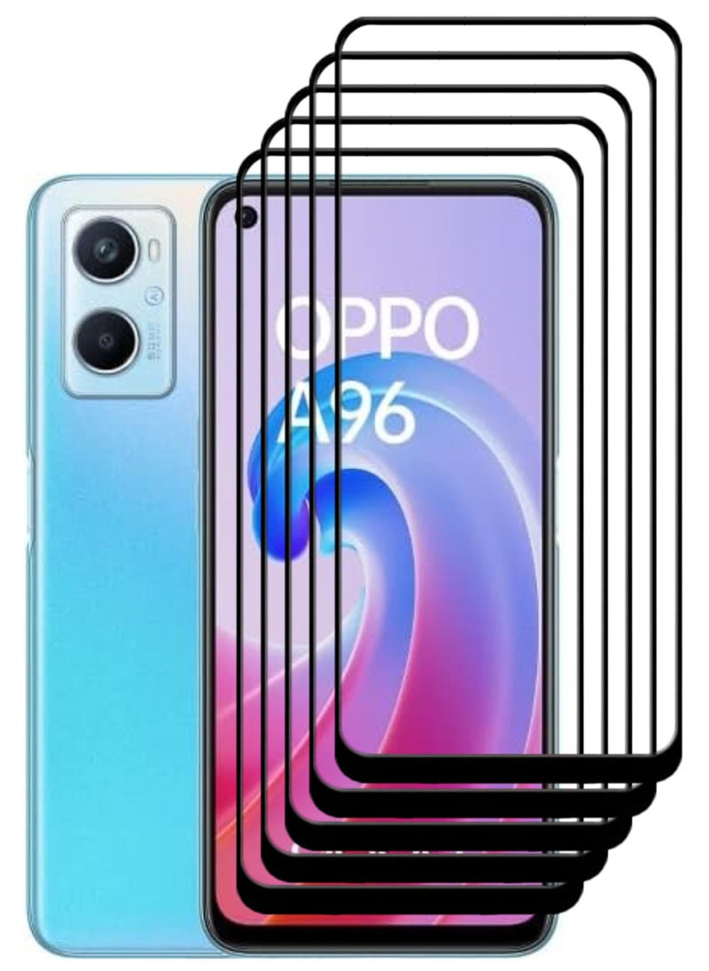 ACLIX 5 Pieces Antistatic ESD Dustproof Premium Quality High Definition Tempered Glass Screen Protector Designed For Oppo A96 - Image 1
