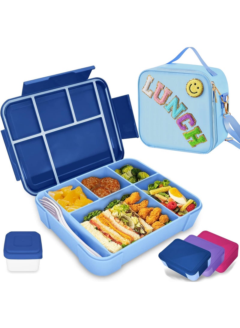 Lunch Box for Kid School,Children's Lunch Box with Compartments, Bento Box Children, Leak-proof Lunch Box for Girls and Boys, Snack Box, Perfect for School, Nursery & Trips