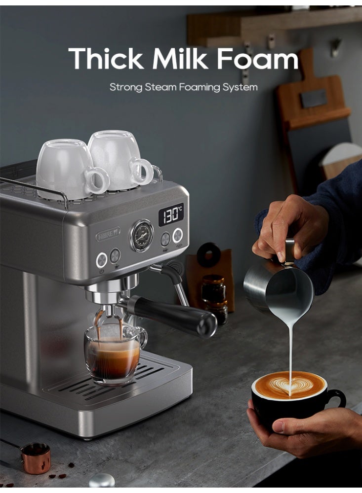 HiBREW G5 Conical Burr Electric Coffee Grinder with H10A Semi Automatic Espresso Coffee Machine,Bundle 2 Items, Home Coffee Maker Set, Adjustable Temp for Cold/Hot Brew, Cappuccino - Image 5