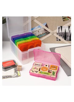 Y&D SYOSI, Clear Photo Storage Box, Card Organizer with 6 Inner Cases for Birthday Get Well Cards Photos, Crafts, Scrapbooking, Paper, Stickers, Tools Container Box  - Image 1