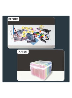Y&D SYOSI, Clear Photo Storage Box, Card Organizer with 6 Inner Cases for Birthday Get Well Cards Photos, Crafts, Scrapbooking, Paper, Stickers, Tools Container Box  - Image 4