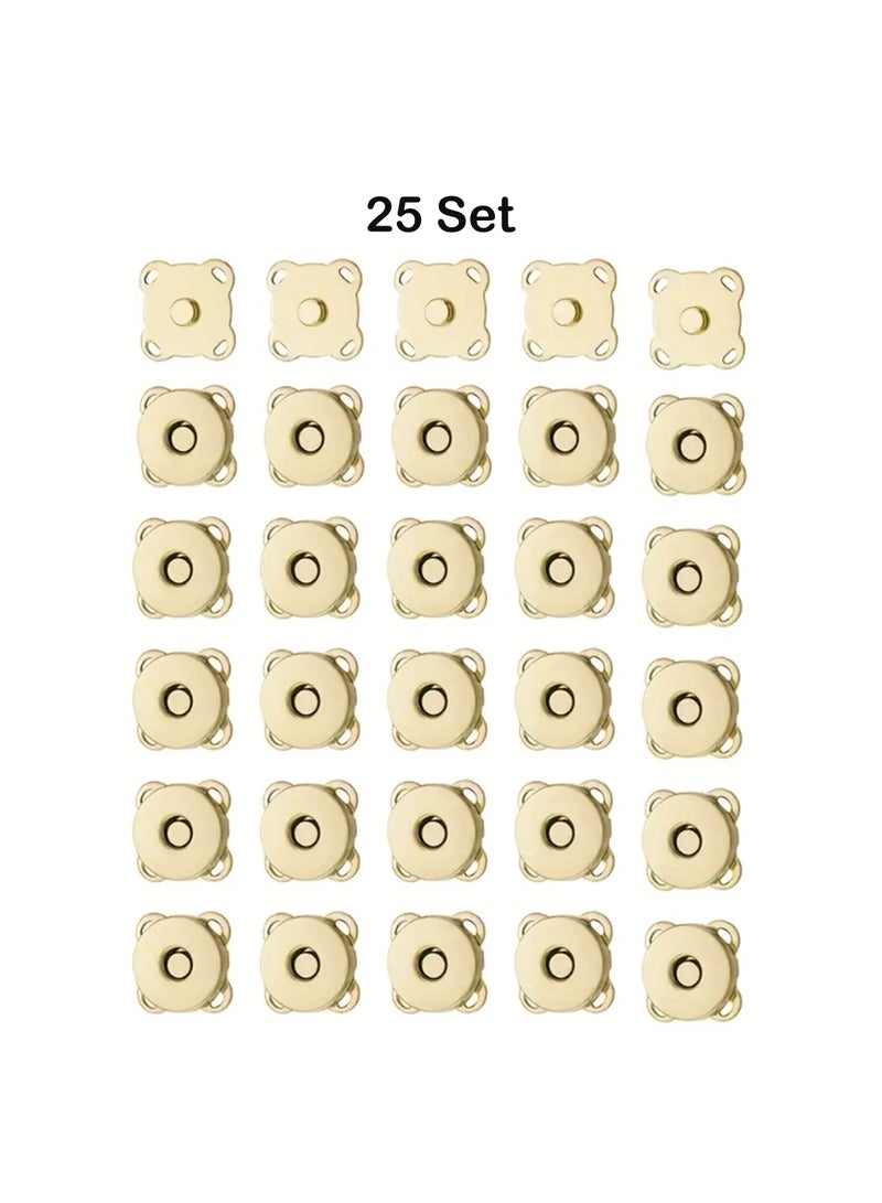 25 Pairs Magnetic Buckle Button Plum Magnetic Buckle For Bag Clothes Handbag Scraping (Gold)  - Image 2