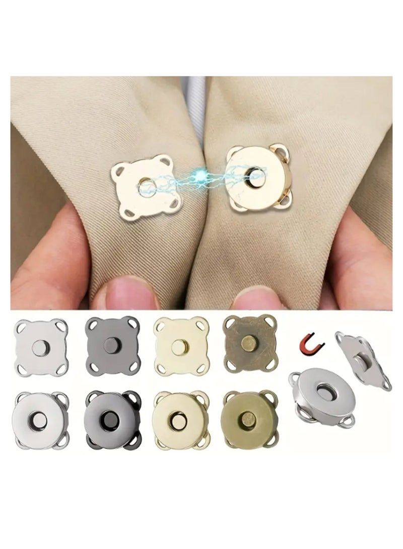 25 Pairs Magnetic Buckle Button Plum Magnetic Buckle For Bag Clothes Handbag Scraping (Gold)  - Image 5