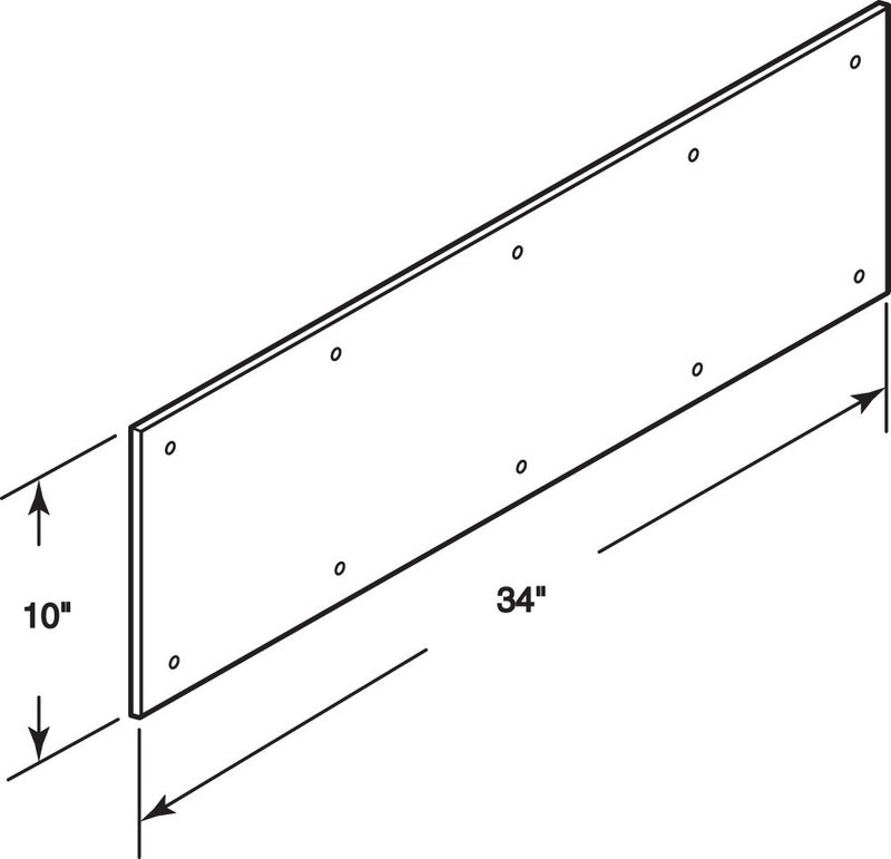 Prime-Line J 4620 10 x 34 In., Aluminum, Door Kick, Satin Finish (Single Pack) - Image 2