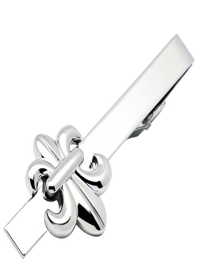 Jonwo Unique Flower Shaped Lady Men Tie Clip In Gift Box Silver/Golden Floral Tie Pin Bar for Regular Necktie Daily Office Party Occasions Business Dress (Silver) - Image 3