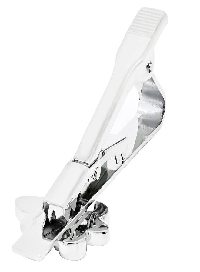Jonwo Unique Flower Shaped Lady Men Tie Clip In Gift Box Silver/Golden Floral Tie Pin Bar for Regular Necktie Daily Office Party Occasions Business Dress (Silver) - Image 5