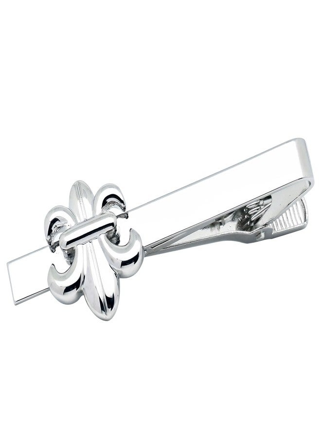 Jonwo Unique Flower Shaped Lady Men Tie Clip In Gift Box Silver/Golden Floral Tie Pin Bar for Regular Necktie Daily Office Party Occasions Business Dress (Silver) - Image 4