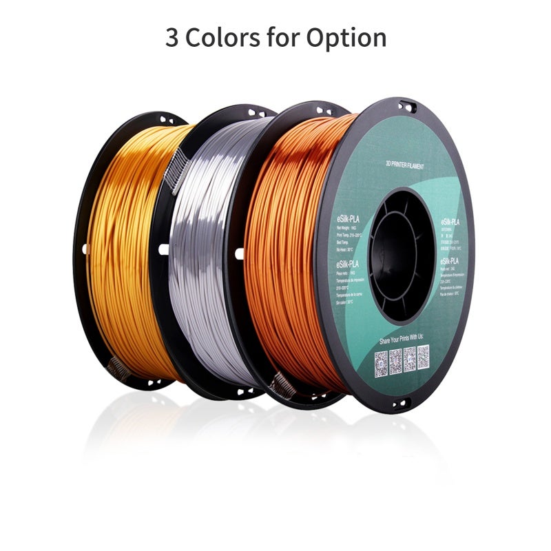 eSUN 3D Printer Silk Shiny PLA Filament 1.75mm Metalic Silk Gold/Silver/Copper Filament Dimensional Accuracy +/- 0.05mm 1KG Spool(2.2 LBS) Printing Consumables Compatible with Creality Artillery Anycubic - Image 3