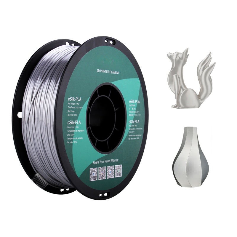 eSUN 3D Printer Silk Shiny PLA Filament 1.75mm Metalic Silk Gold/Silver/Copper Filament Dimensional Accuracy +/- 0.05mm 1KG Spool(2.2 LBS) Printing Consumables Compatible with Creality Artillery Anycubic - Image 1