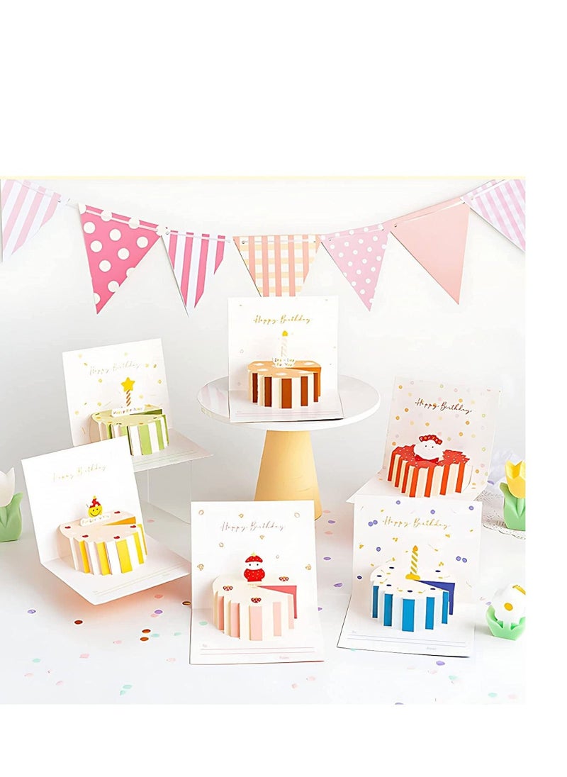 6 Birthday Cards Pop Up Birthday Cards for Women and Kids, 3D Assorted Birthday Cards with Envelopes for Birthday Anniversary Wedding Mother's Day Boy Girl Friends Gift - Image 1