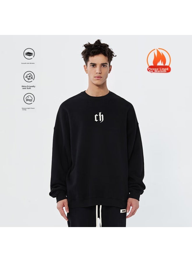 Chinism Ch Sweatshirt For Men, American High Street Style, Loose-fitting Pullover, Couple's Top, Heavyweight Classic Version, Round Neck Sweatshirt Sc20071016 - Image 1
