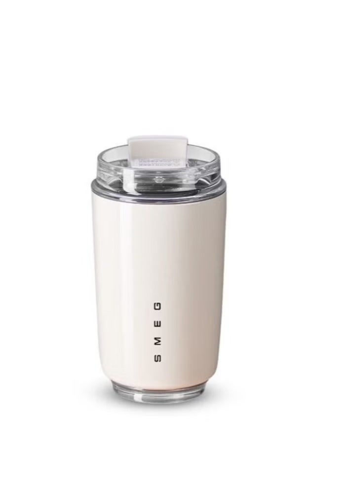 smeg - Travel Coffee Mug, 320ml Insulated Drinking Mug with Leak-Proof Lid, Durable Coffee Insulated Mug, White Travel Coffee Insulated Mug - Image 1