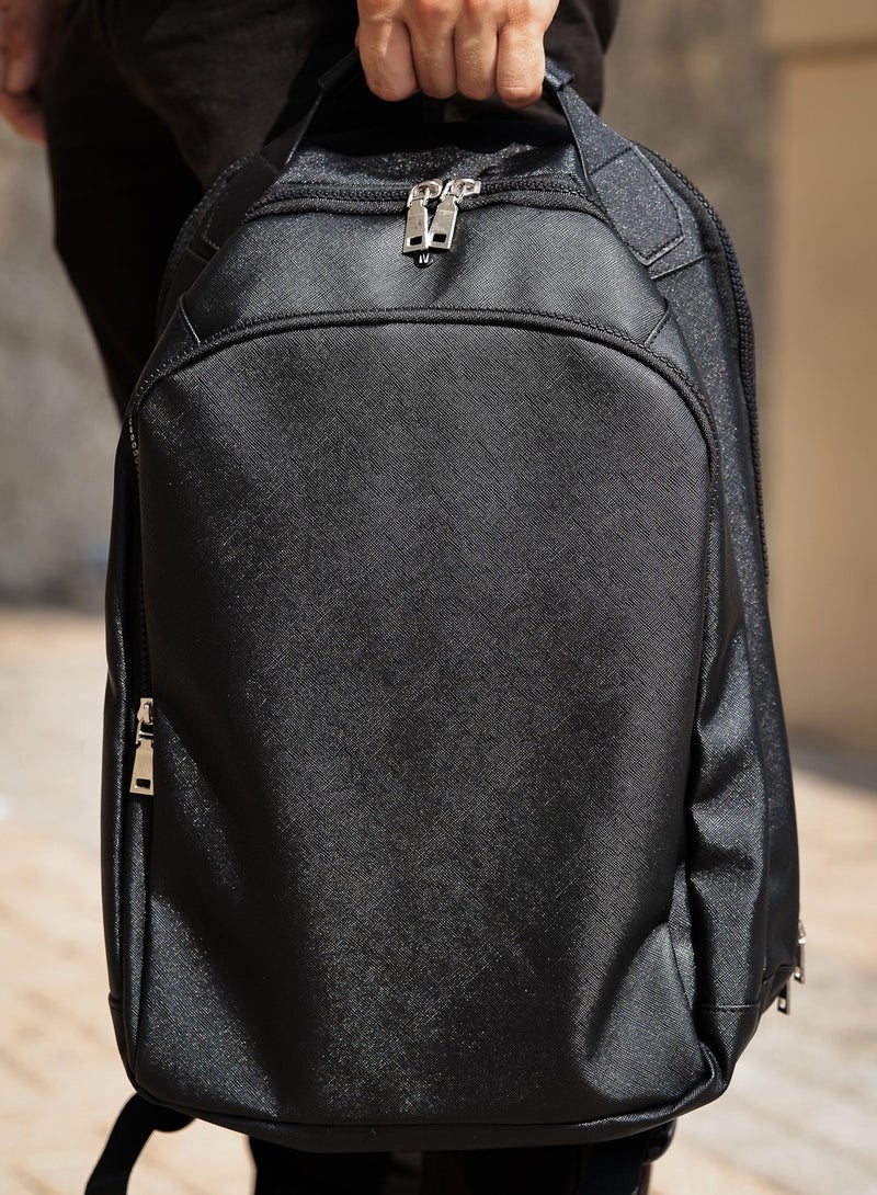 LEVELO Elegancia Universal Backpack 16" with LVL Signature Logo - Black  - Image 3