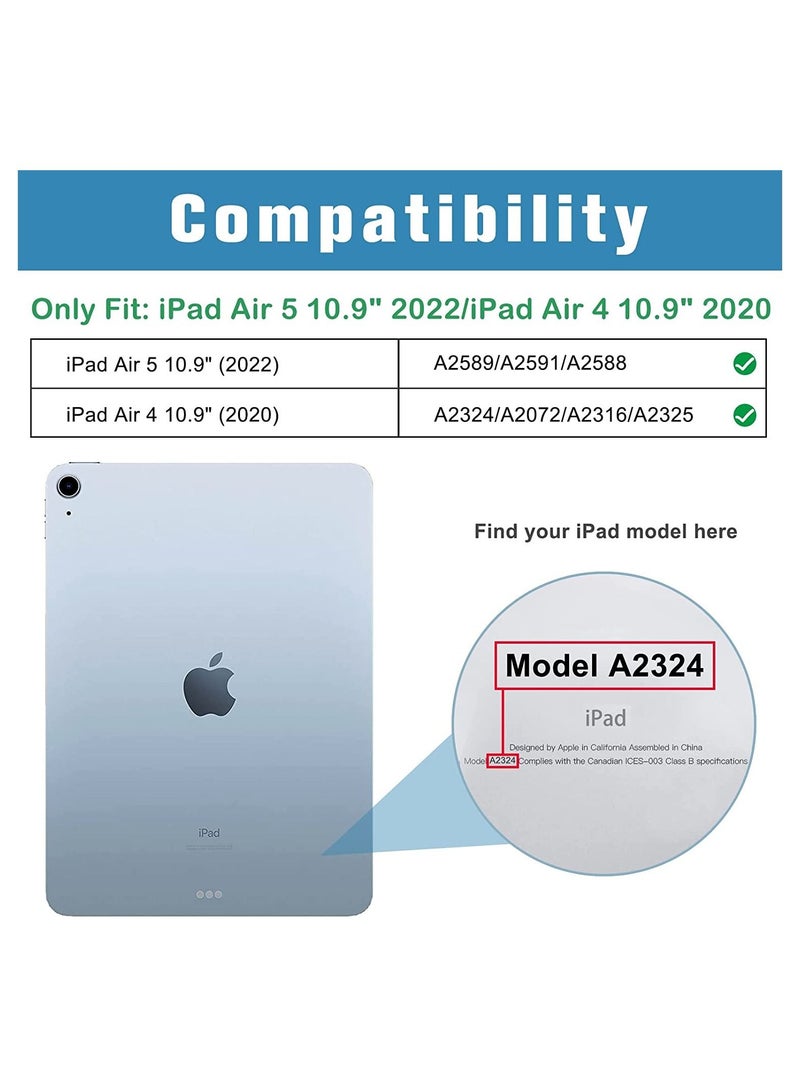 Procases iPad Air 5/Air 4 Case 10.9" 2022 2020, Slim Stand Hard Back Shell Protective Smart Cover Cases for iPad Air 5th/iPad Air 4th Generation -Mgreen - Image 2