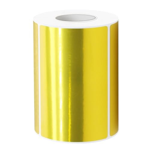Yeachlaing 2" x 3" Gold Thermal Label Stickers,Waterproof Thermal Printer Sticker Labels for Gift Wrapping, Self-Adhesive Name Price Tag DIY Custom Logo Design (280 pcs,Gold) - Image 1