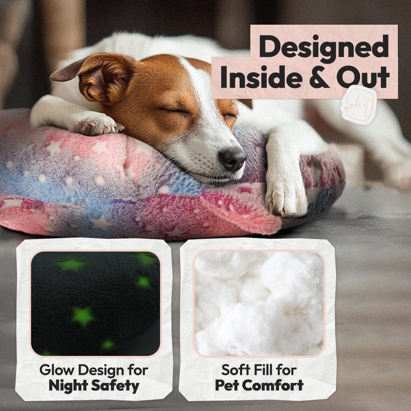 POMESEA Dog Calming Pillow, Glow in The Dark Dog Put Head on, Soft Question Mark Pillows for Dogs, Kids, Adults, Washable Dog Bed Pillow, Cozy Dog Body Pillow Gifts (M Glow Pink) - Image 4