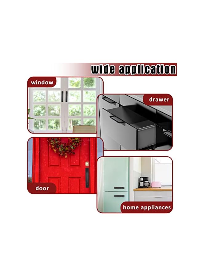 promass 6 Inch Adhesive Cabinet Handles Handle Pulls Cabinet Kitchen Pulls Kitchen Cupboard Handles Self Stick Instant Cabinet Pulls Hardware Kitchen Cabinet Handles for Door Knobs (Black, 4 Pcs) - Image 4