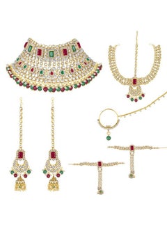 PEORA Peora Jodha Akbar Style Choker Necklace Bridal Jewellery Set Gift for Women  - Image 1