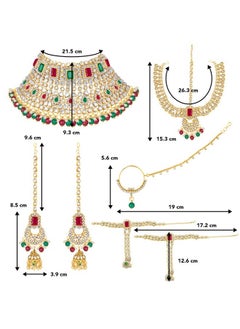 PEORA Peora Jodha Akbar Style Choker Necklace Bridal Jewellery Set Gift for Women  - Image 5