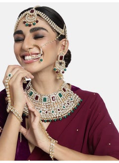 PEORA Peora Jodha Akbar Style Choker Necklace Bridal Jewellery Set Gift for Women  - Image 2